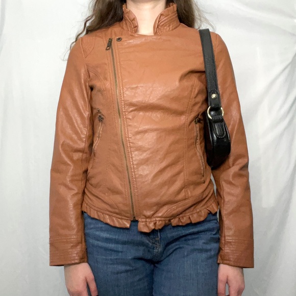 Vintage Faux Leather Bomber Jacket 🍸💗 - Picture 2 of 3